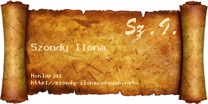 Szondy Ilona névjegykártya