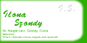 ilona szondy business card